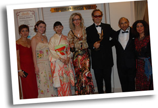 Some official Member de la Jury from left Daniella Gonella, President Jury Camilla Rutherford, Keiko Kobayashi, Rosana Golden, Dean Bentley, T.N.Mohan, Reem Azmy